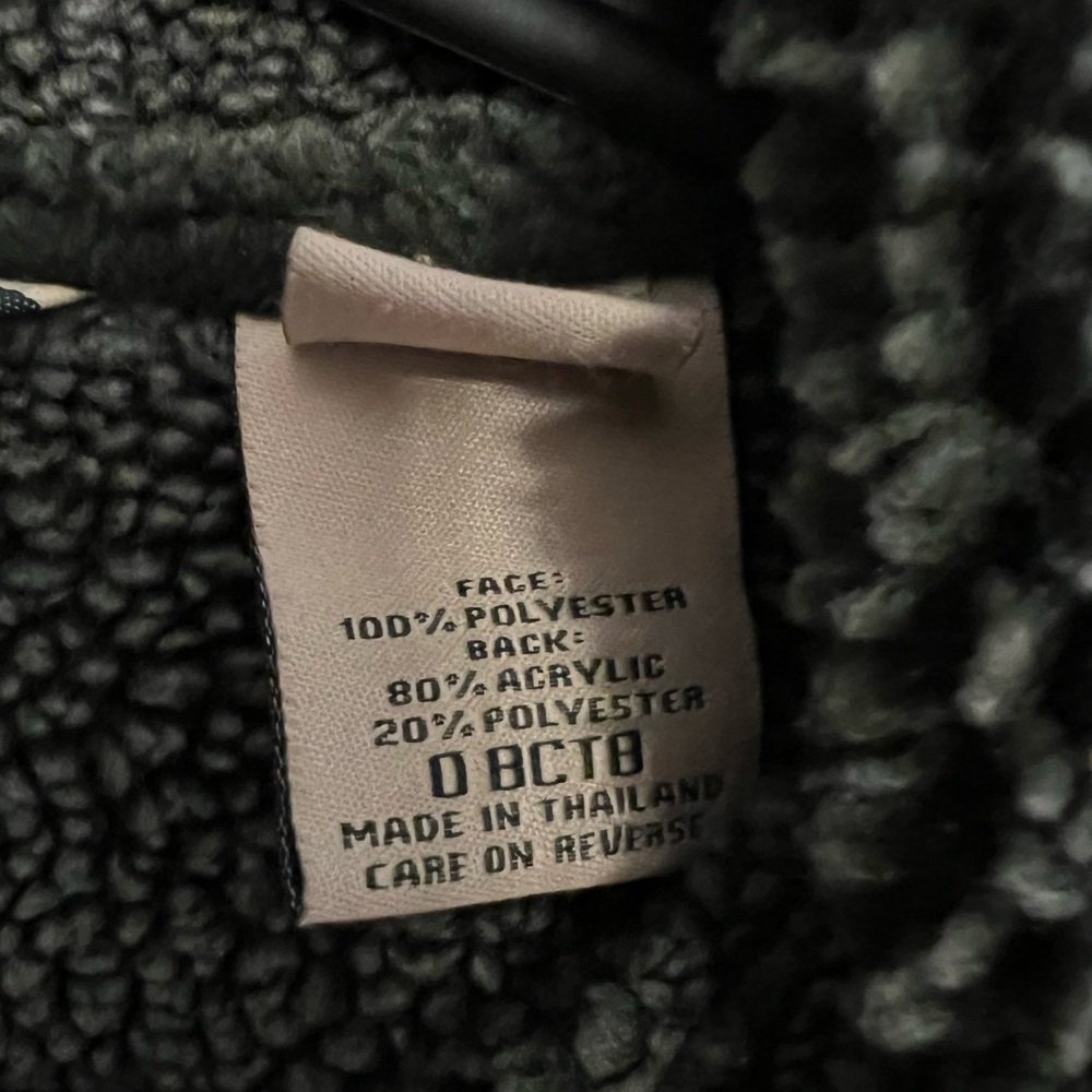 LL Bean Faux Suede Sherling Sherpa Lined dark green Jacket Sz: L - Picture 3 of 8